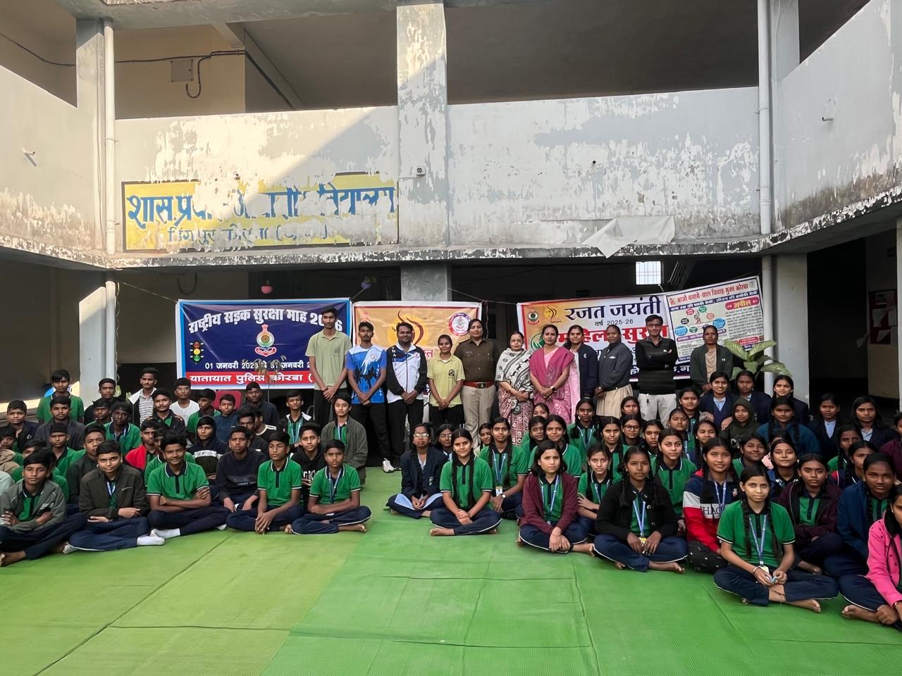 कोरबा पुलिस द्वारा 01 जनवरी से 31 जनवरी 2026 तक सड़क सुरक्षा माह का सफल आयोजन